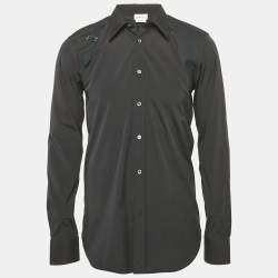 Alexander McQueen Black Cotton Harness Detail Shirt L