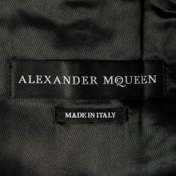 Alexander McQueen Black Wool Embellished Detil Double Breasted Blazer M