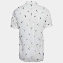 Alexander McQueen White Dancing Skeleton Print Cotton Button Down Shirt L