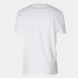 Alexander McQueen White Cotton Graffiti Logo T-Shirt M