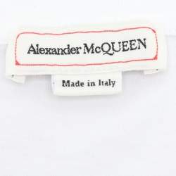 Alexander McQueen White Cotton Graffiti Logo T-Shirt M