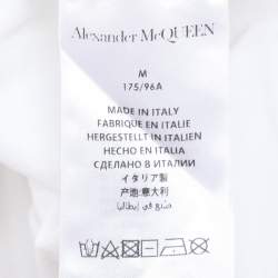 Alexander McQueen White Cotton Graffiti Logo T-Shirt M