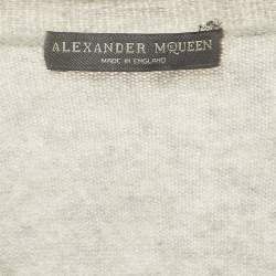 Pre Owned Alexander McQueen Grey  Knit V-Neck Sweater L