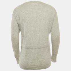Pre Owned Alexander McQueen Grey  Knit V-Neck Sweater L