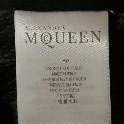 Pre Owned Alexander McQueen Black Patterned Satin Trousers L