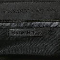 Pre Owned Alexander McQueen Black Patterned Satin Trousers L