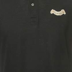 Pre Owned Alexander McQueen Black/Red Colorblocked Polo T-Shirt L