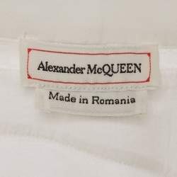Pre Owned Alexander McQueen White Cotton Harness Detail Shirt S 