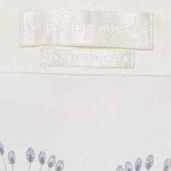 Pre Owned Alexander McQueen White/Blue Printed Cotton Shirt M