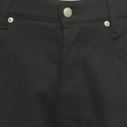 Pre Owned Alexander McQueen Black Logo Embroidered Denim Shorts L Waist 33"