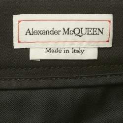Pre Owned Alexander McQueen Black Logo Embroidered Denim Shorts L Waist 33"