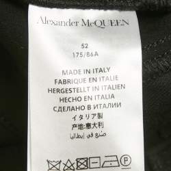 Pre Owned Alexander McQueen Black Logo Embroidered Denim Shorts L Waist 33"