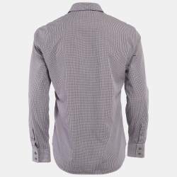 Pre Owned Alexander McQueen Blue Checks Cotton Shirt M