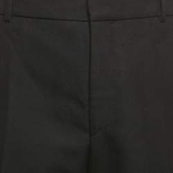 Pre Owned Alexander McQueen Black Logo Embroidered Cotton Trousers XL