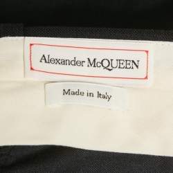 Pre Owned Alexander McQueen Black Logo Embroidered Cotton Trousers XL