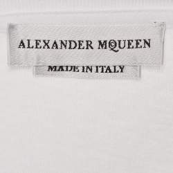 Pre Owned Alexander McQueen White Skull Print Jersey T-Shirt XS