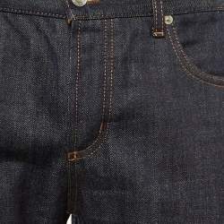 Pre Owned Alexander McQueen Dark Blue Skull Patch Denim Jeans L Waist 32"