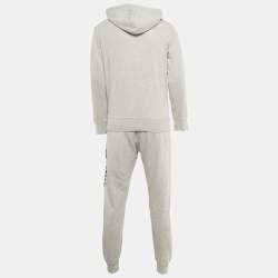 مملوكة مسبقًا طقم ألكساندر ماكوين بنطلون رياضي قطن رمادي بطبعة لوغو جرافيتي مقاس متوسط