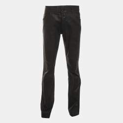 مملوكة مسبقًا Alexander McQueen Black Coated Denim Jeans L/Waist 35"