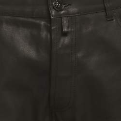 مملوكة مسبقًا Alexander McQueen Black Coated Denim Jeans L/Waist 35"