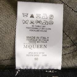 مملوكة مسبقًا Alexander McQueen Black Coated Denim Jeans L/Waist 35"