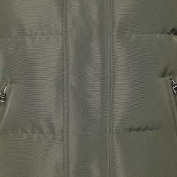 مملوكة مسبقًا Alexander McQueen Green Quilted Detachable Hoodie Puffer Jacket S