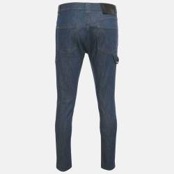 Pre Owned بنطلون جينز ألكسندر ماكوين دينم أزرق ضيق مقاس صغير - وسط 32 بوصة