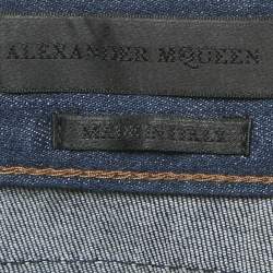 Pre Owned بنطلون جينز ألكسندر ماكوين دينم أزرق ضيق مقاس صغير - وسط 32 بوصة