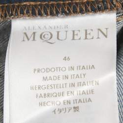 Pre Owned بنطلون جينز ألكسندر ماكوين دينم أزرق ضيق مقاس صغير - وسط 32 بوصة