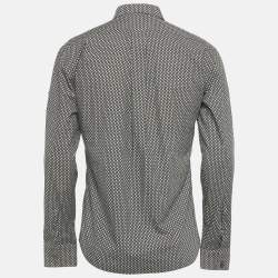 Pre Owned قميص أليكساندر ماكوين طويل الأكمام قطن بطبعة جمجمة أسود وسط