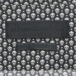 Pre Owned قميص أليكساندر ماكوين طويل الأكمام قطن بطبعة جمجمة أسود وسط