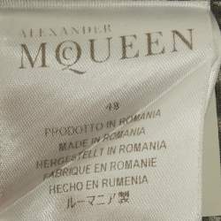 Pre Owned قميص أليكساندر ماكوين طويل الأكمام قطن بطبعة جمجمة أسود وسط