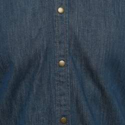 Pre Owned Alexander McQueen Blue Denim Harness Trim Shirt M 