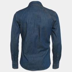 Pre Owned Alexander McQueen Blue Denim Harness Trim Shirt M 
