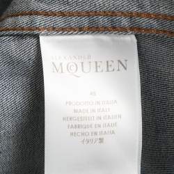 Pre Owned Alexander McQueen Blue Denim Harness Trim Shirt M 
