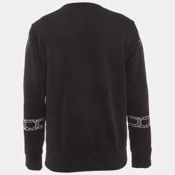 Pre Owned Alexander McQueen Black Embroidered Cotton Sweatshirt L