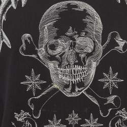 Pre Owned Alexander McQueen Black Embroidered Cotton Sweatshirt L