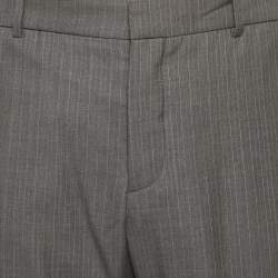 Pre Owned Alexander McQueen Grey Striped Wool Trousers L