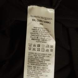 Pre Owned Alexander McQueen Black Cotton Logo Tape Detail T-Shirt XXL