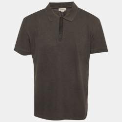 Pre Owned Alexander McQueen Grey Pique Polo T-Shirt XL