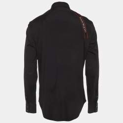 Pre Owned Alexander McQueen Black Cotton Harness Shirt XXXL