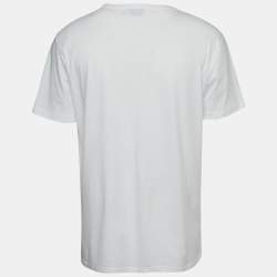Pre Owned Alexander McQueen White Skull Print Jersey Short Sleeve T-Shirt XXL 