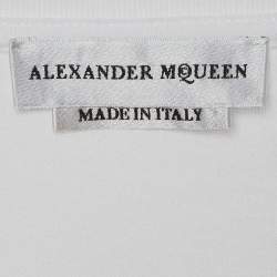 Pre Owned Alexander McQueen White Skull Print Jersey Short Sleeve T-Shirt XXL 