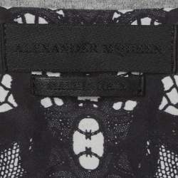 Pre Owned Alexander McQueen Grey Printed Pocket Patch Jersey Short Sleeve T-Shirt XL