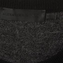 مملوكة مسبقًا Alexander McQueen Black Skull Intarsia Wool Crewneck Sweater L