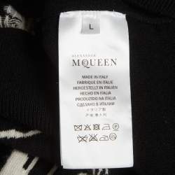 مملوكة مسبقًا Alexander McQueen Black Skull Intarsia Wool Crewneck Sweater L