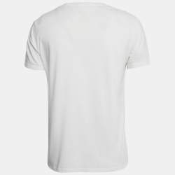 Pre Owned Alexander McQueen White Skull Print Jersey Short Sleeve Shirt L