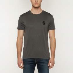 Pre Owned Alexander McQueen Grey Skull Applique Jersey Crewneck T-Shirt M