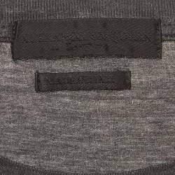 Pre Owned Alexander McQueen Grey Skull Applique Jersey Crewneck T-Shirt M