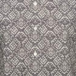 Pre Owned Alexander McQueen Grey Geometric Lace Print Poplin Shirt S